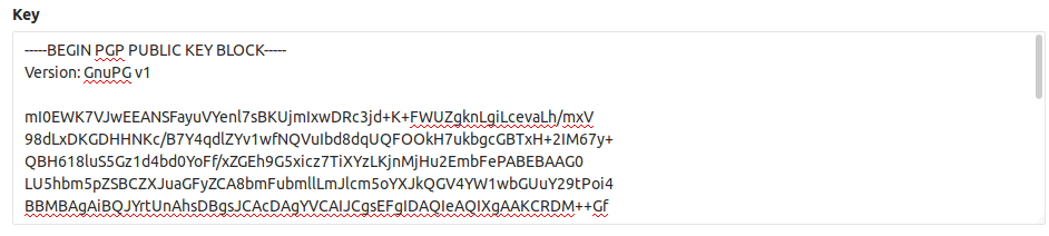 GitLab PGP block in text field